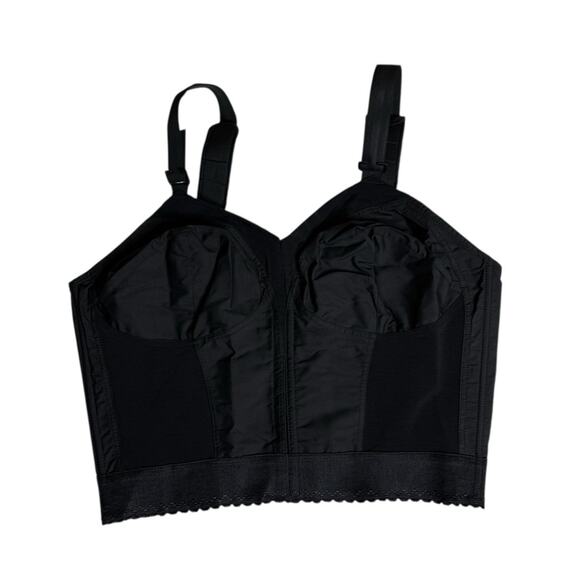 Vanity Fair Front Hook Full Longline Bra Black Bustier Top Full Coverage Sz 42C - Picture 1 of 7